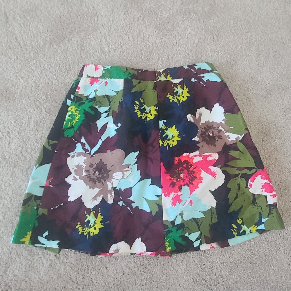 Trina Turk Multicolor Floral Circle Skirt with Pink & Aqua Accents - Picture 2 of 6